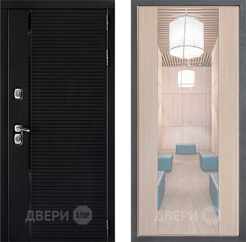 Входная металлическая Дверь Дверной континент ДК-1 ФЛЗ-1 Зеркало Капучино в Видное