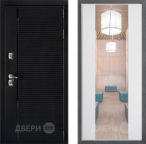 Входная металлическая Дверь Дверной континент ДК-1 ФЛЗ-1 Зеркало Белый софт в Видное