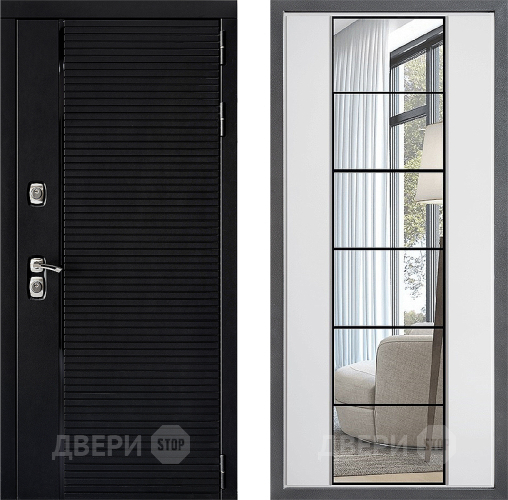 Входная металлическая Дверь Дверной континент ДК-1 ФЛЗ-2 Зеркало Белый софт в Видное