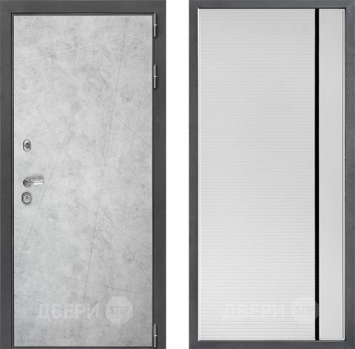 Входная металлическая Дверь Дверной континент ДК-3/743 ФЛ-757 Черное Стекло Софт милк в Видное