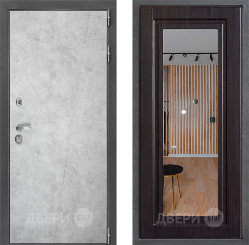 Входная металлическая Дверь Дверной континент ДК-3/743 ФЛЗ Зеркало Венге в Видное