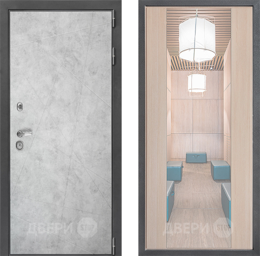 Входная металлическая Дверь Дверной континент ДК-3/743 ФЛЗ-1 Зеркало Капучино в Видное