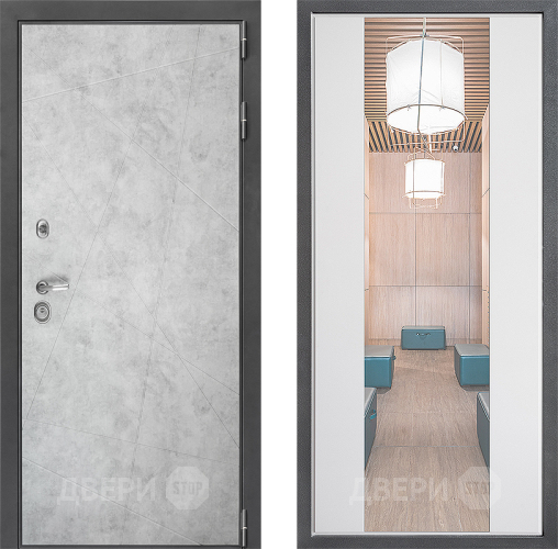 Входная металлическая Дверь Дверной континент ДК-3/743 ФЛЗ-1 Зеркало Белый софт в Видное