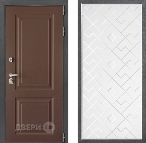 Входная металлическая Дверь Дверной континент ДК-3/729 ФЛ-Тиффани Белый софт в Видное