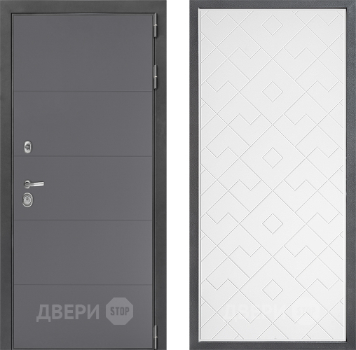 Входная металлическая Дверь Дверной континент ДК-3/649 ФЛ-Тиффани Белый софт в Видное