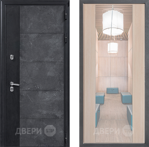 Входная металлическая Дверь Дверной континент ДК-15 Бетон ТЕРМО ФЛЗ-1 Зеркало Капучино в Видное