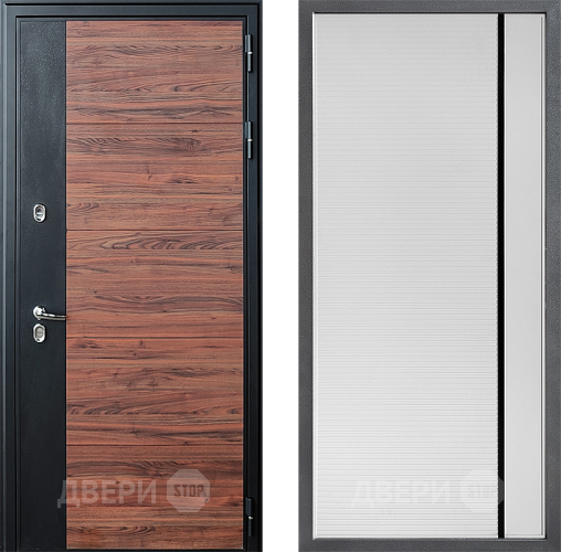 Дверь Дверной континент ДК-15 Красное Дерево ТЕРМО ФЛ-757 Черное Стекло Софт милк в Видное