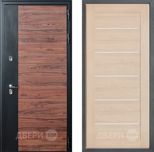 Входная металлическая Дверь Дверной континент ДК-15 Красное Дерево ТЕРМО ФЛ-46 Капучино в Видное