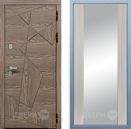 Входная металлическая Дверь Дива МД-97/2 Д-15 Зеркало Сандал белый в Видное