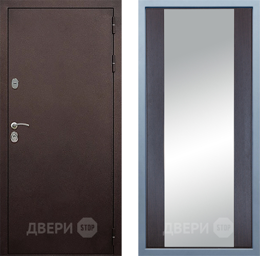 Входная металлическая Дверь Дива МД-40 Медь Д-15 Зеркало Венге в Видное