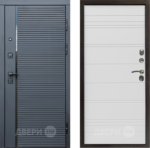 Входная металлическая Дверь Престиж Черная Линия Line Белый в Видное