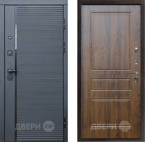 Входная металлическая Дверь Престиж Черная Линия Классика Дуб в Видное