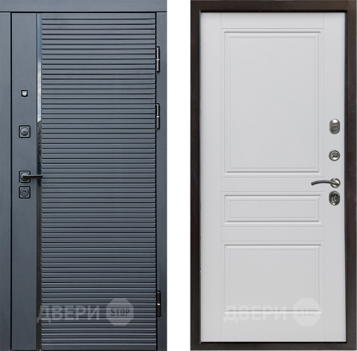 Входная металлическая Дверь Престиж Черная Линия Классика Белый матовый в Видное