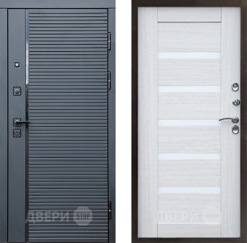 Входная металлическая Дверь Престиж Черная Линия Царга Лиственница белая в Видное