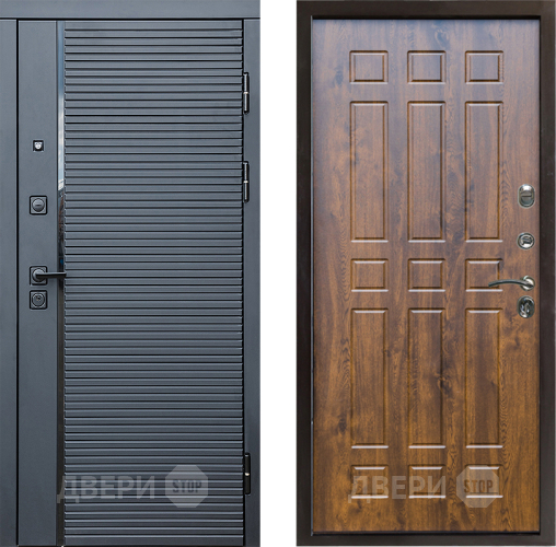 Входная металлическая Дверь Престиж Черная Линия Спарта Дуб в Видное