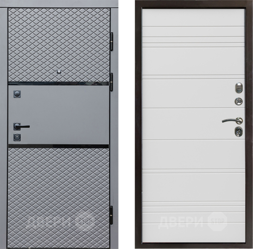 Входная металлическая Дверь Престиж Ромб Line Белый в Видное