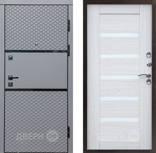 Входная металлическая Дверь Престиж Ромб Царга Лиственница белая в Видное