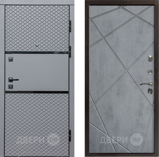 Входная металлическая Дверь Престиж Ромб Лучи Бетон темный в Видное