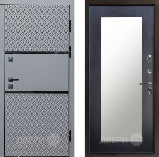 Входная металлическая Дверь Престиж Ромб Зеркло Пастораль Венге в Видное