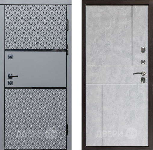 Входная металлическая Дверь Престиж Ромб Горизонт Бетон светлый в Видное