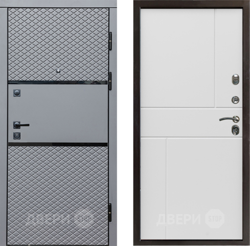 Входная металлическая Дверь Престиж Ромб Горизонт Бетон белый в Видное