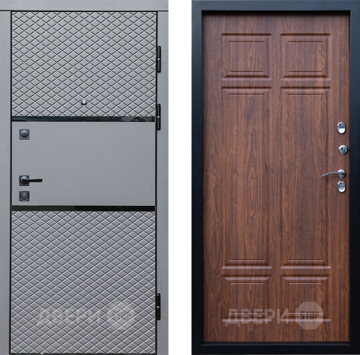 Входная металлическая Дверь Престиж Ромб Премиум Орех темный в Видное
