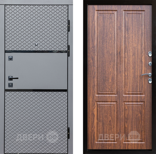 Входная металлическая Дверь Престиж Ромб Премиум Орех светлый в Видное