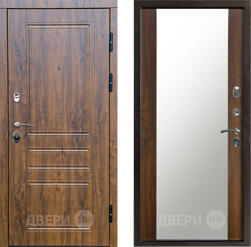 Входная металлическая Дверь Престиж Классика Дуб Зеркало Дуб в Видное