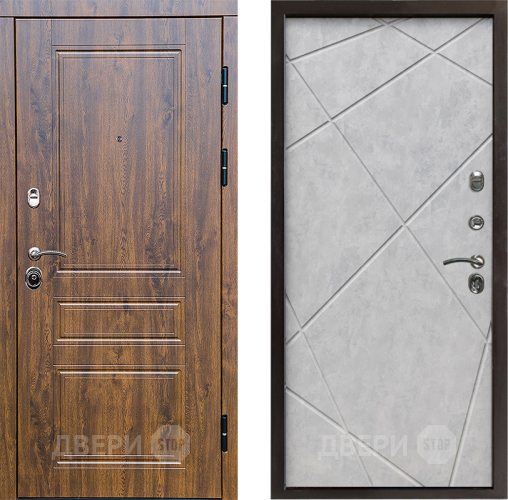 Входная металлическая Дверь Престиж Классика Дуб Лучи Бетон светлый в Видное