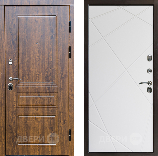 Входная металлическая Дверь Престиж Классика Дуб Лучи Бетон белый в Видное