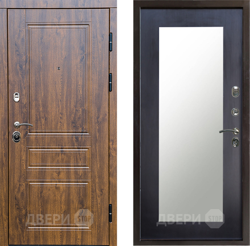 Входная металлическая Дверь Престиж Классика Дуб Зеркло Пастораль Венге в Видное