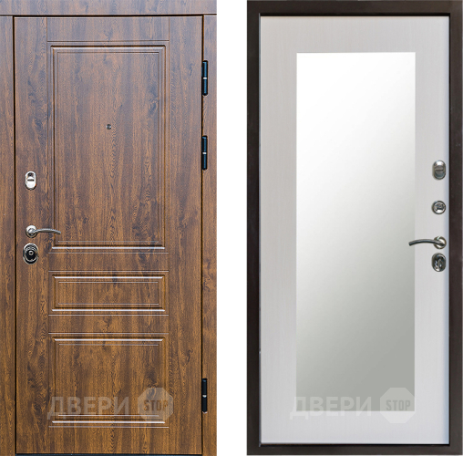 Входная металлическая Дверь Престиж Классика Дуб Зеркло Пастораль Лиственница белая в Видное