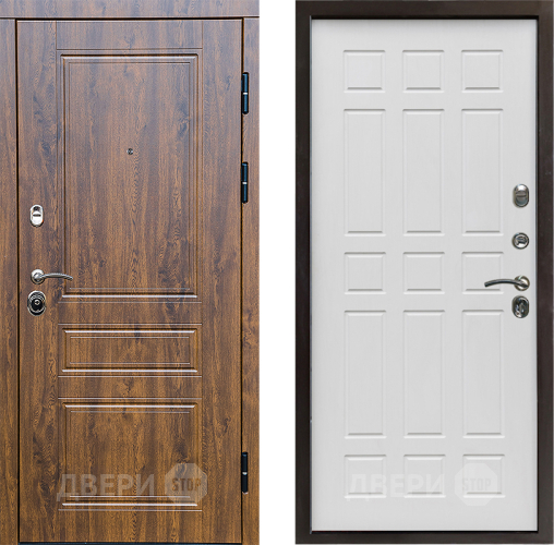 Входная металлическая Дверь Престиж Классика Дуб Спарта Белое дерево в Видное