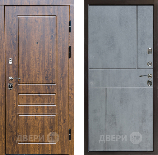 Входная металлическая Дверь Престиж Классика Дуб Горизонт Бетон темный в Видное