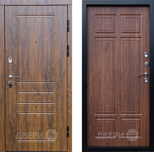 Входная металлическая Дверь Престиж Классика Дуб Премиум Орех темный в Видное