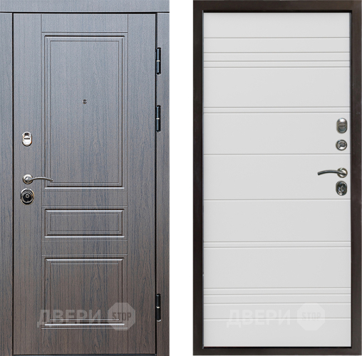 Входная металлическая Дверь Престиж Классика Венге Line Белый в Видное