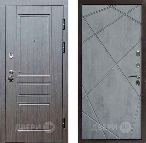 Входная металлическая Дверь Престиж Классика Венге Лучи Бетон темный в Видное