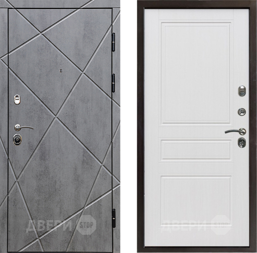 Входная металлическая Дверь Престиж Лучи Классика Белое дерево в Видное