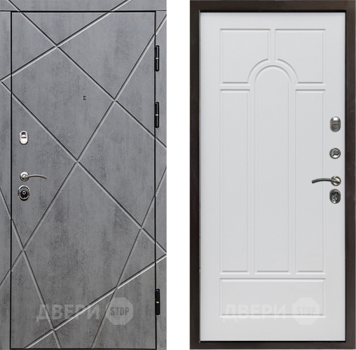 Входная металлическая Дверь Престиж Лучи Арка Белое дерево в Видное