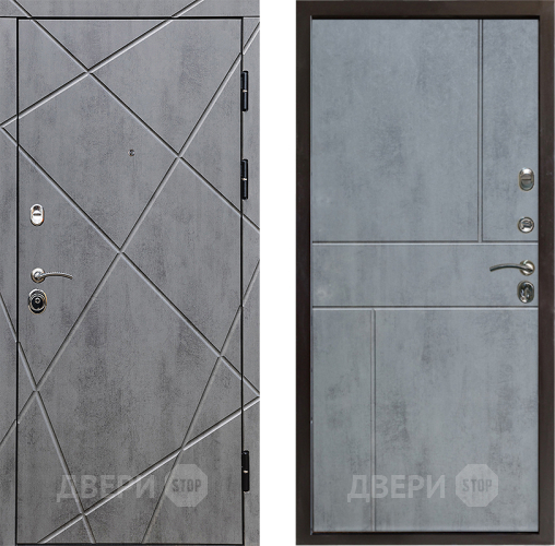 Входная металлическая Дверь Престиж Лучи Горизонт Бетон темный в Видное