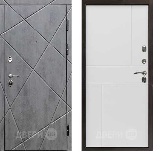 Входная металлическая Дверь Престиж Лучи Горизонт Бетон белый в Видное