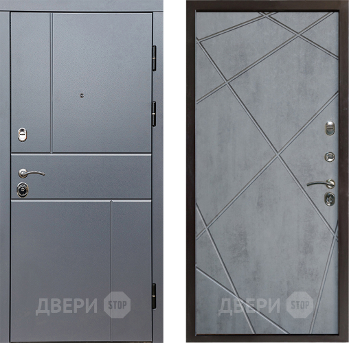 Входная металлическая Дверь Престиж Горизонт Грэй Лучи Бетон темный в Видное