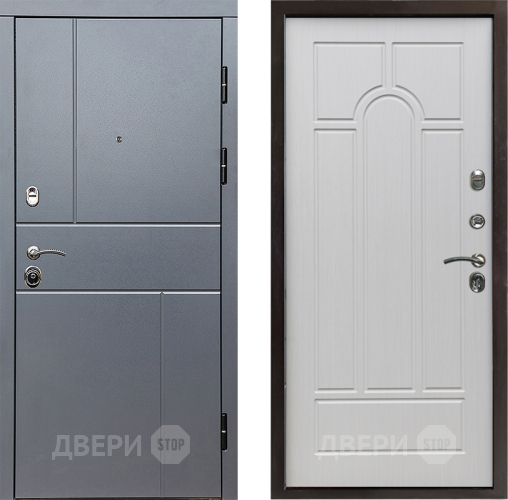 Входная металлическая Дверь Престиж Горизонт Грэй Арка Лиственница белая в Видное