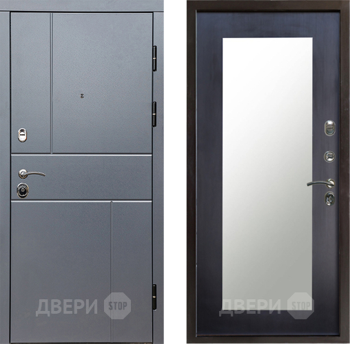 Входная металлическая Дверь Престиж Горизонт Грэй Зеркло Пастораль Венге в Видное