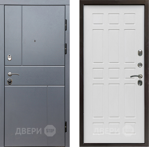 Входная металлическая Дверь Престиж Горизонт Грэй Спарта Белое дерево в Видное