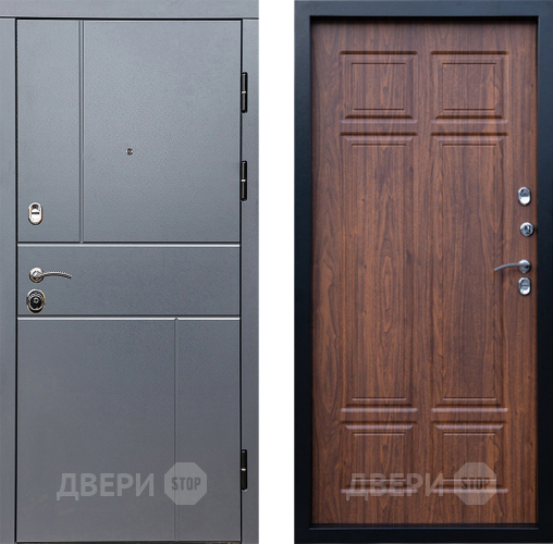 Входная металлическая Дверь Престиж Горизонт Грэй Премиум Орех темный в Видное