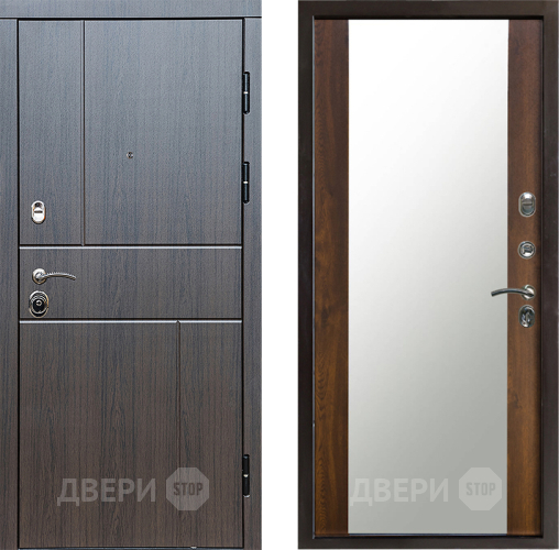 Входная металлическая Дверь Престиж Горизонт Венге Зеркало Дуб в Видное