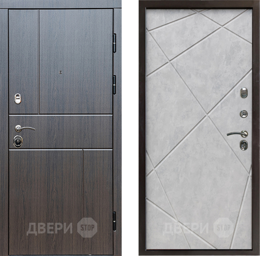 Входная металлическая Дверь Престиж Горизонт Венге Лучи Бетон светлый в Видное
