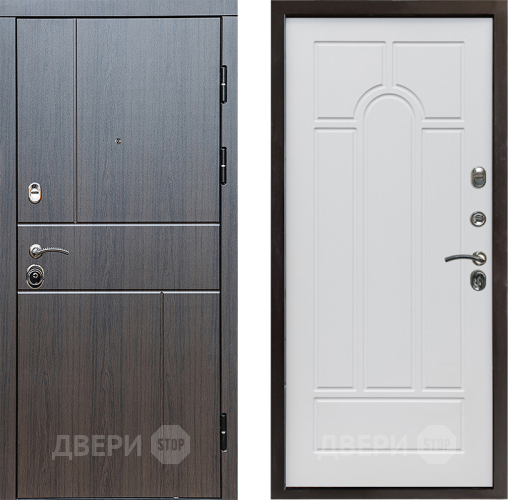 Входная металлическая Дверь Престиж Горизонт Венге Арка Белое дерево в Видное