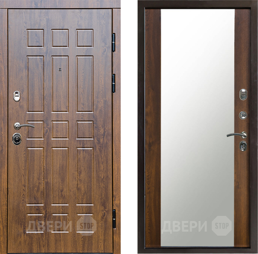 Входная металлическая Дверь Престиж Стандарт Зеркало Дуб в Видное